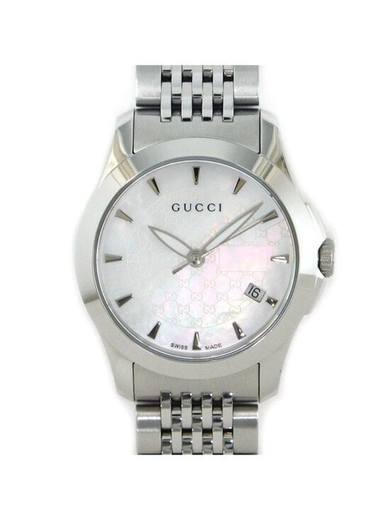 Gucci Watch Timeless 126.5 GG Pattern White Shell Dial Date  display picture 2
